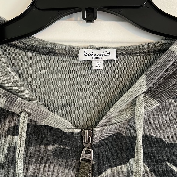 Splendid camo cotton hoodie, sz L - Picture 2 of 5